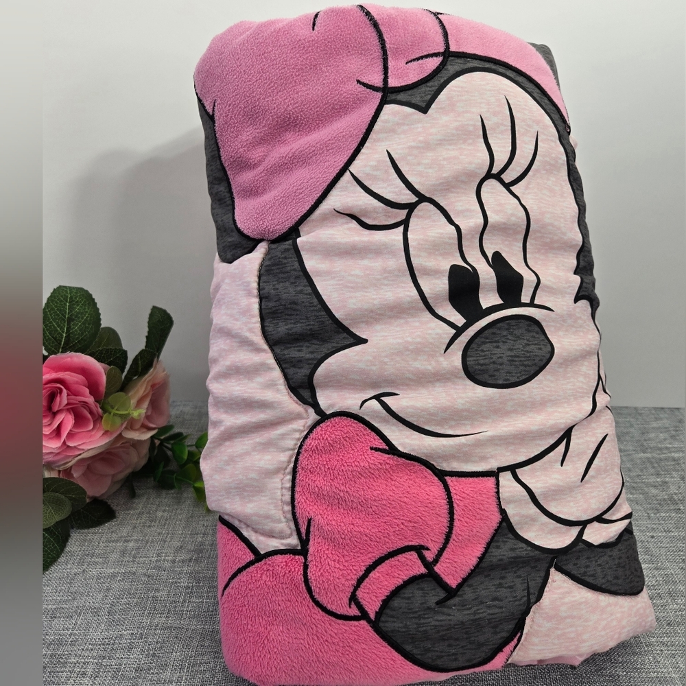 Disney Baby Vintage Minnie Mouse Blanket Pink Hearts 32' x 41'